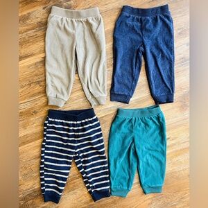 Simple Joys by Carter's 4-pack Fleece Pants Blue Heather/Grey/Navy Stripe/Teal